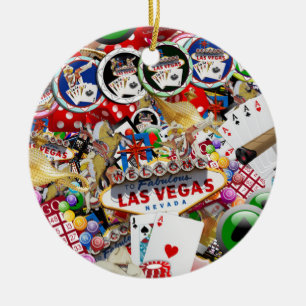 Las Vegas Iconen Voeg een foto toe Keramisch Ornament