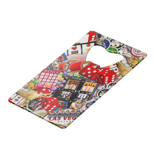 Las Vegas Icons - Gamblers Delight Creditkaart Flessenopener (Achterkant Gekanteld)