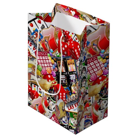 Las Vegas Icons ~ Gamblers Delight Medium Cadeauzakje (Voorkant Gekanteld)