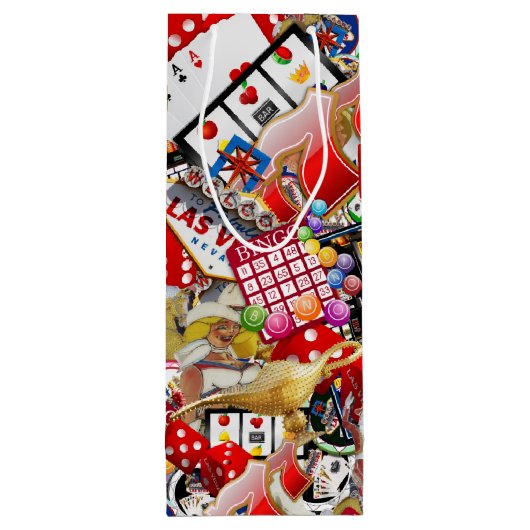 Las Vegas Icons ~ Gamblers Delight Wijn Cadeautas (Achterkant)