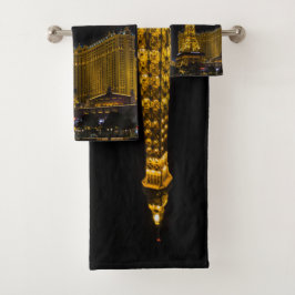 Las Vegas in de nacht Skyline Bad Handdoek