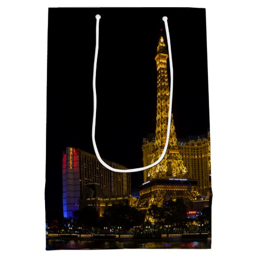Las Vegas in de nacht Skyline Medium Cadeauzakje (Achterkant)