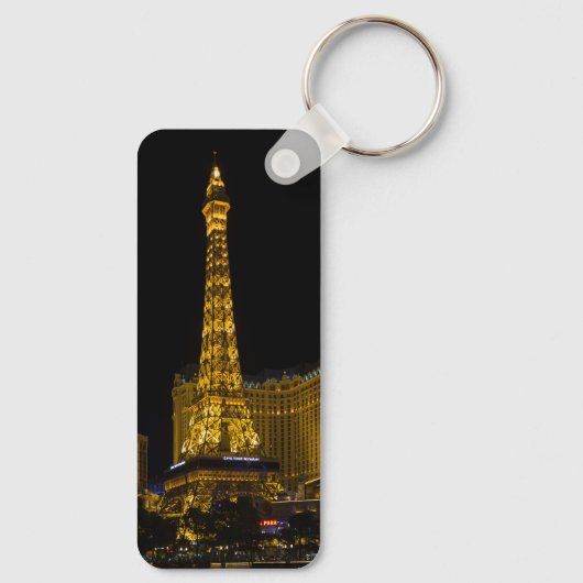 Las Vegas in de nachtelijke Button Sleutelhanger (Achterkant)