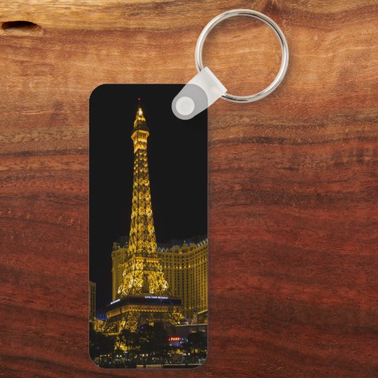 Las Vegas in de nachtelijke Button Sleutelhanger (Achterkant)