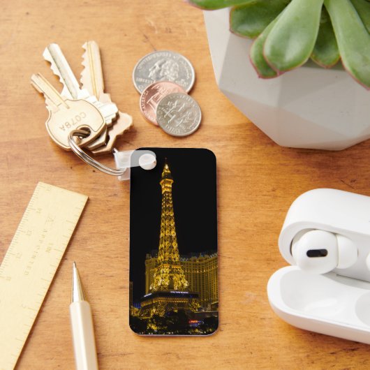 Las Vegas in de nachtelijke Button Sleutelhanger (Bureau)