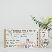 Las Vegas instapass ticket trouw uitnodiging (Staand voorkant)