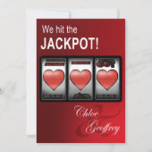 Las Vegas Jackpot Heart Slots Wedding Kaart (Voorkant)