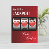 Las Vegas Jackpot Heart Slots Wedding Kaart (Staand voorkant)