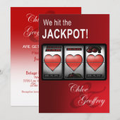 Las Vegas Jackpot Heart Slots Wedding Kaart (Voorkant / Achterkant)