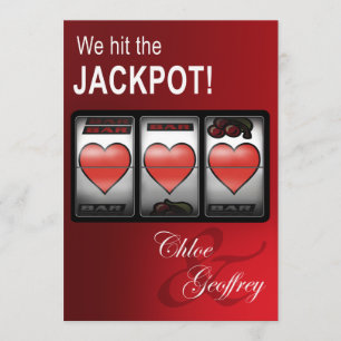 Las Vegas Jackpot Heart Slots Wedding Kaart