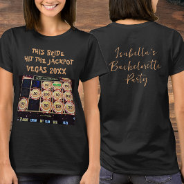 Las Vegas Jackpot Meisjesuitje Feest Naam & Foto T-shirt