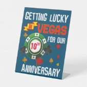 Las Vegas Jubileum Lucky Couple Matching Reclamebord Met Voetstuk (Voorkant)