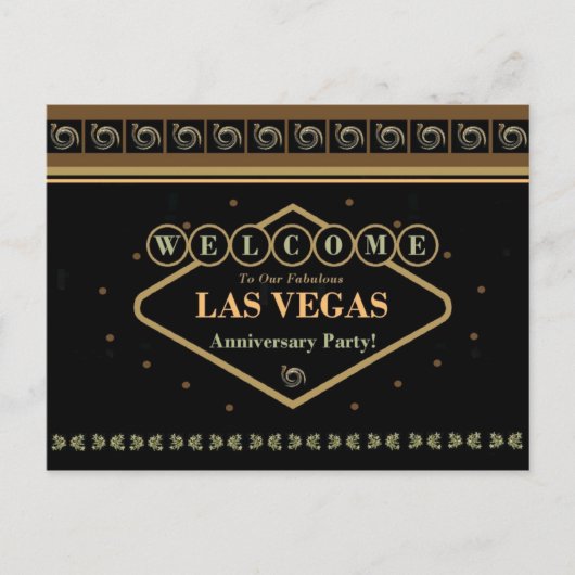 Las Vegas Jubileum Party Briefkaart (Voorkant)