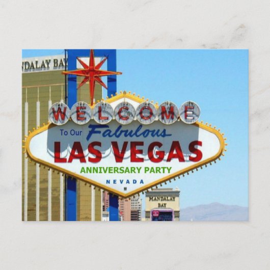 Las Vegas Jubileum Party Briefkaart (Voorkant)