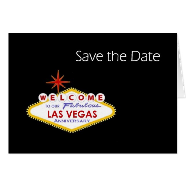 Las Vegas Jubileum Save the Date Kaart (Voorkant Horizontaal)