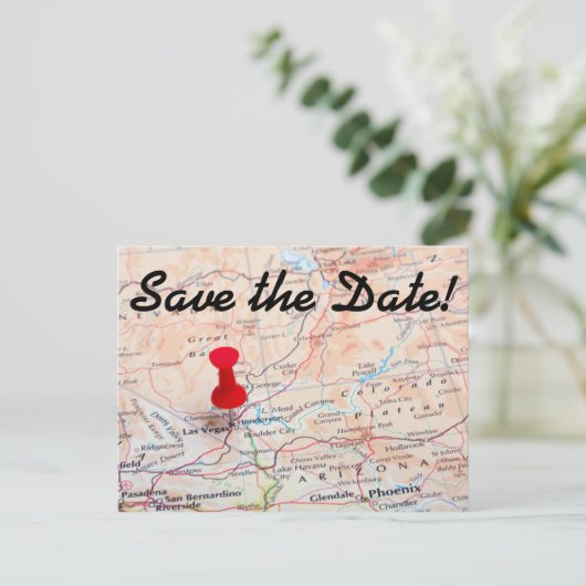 Las Vegas Kaart Pin Bewaar de datum (Staand voorkant)