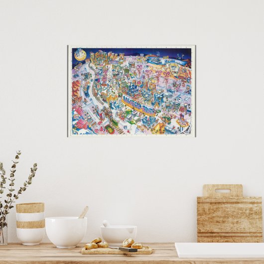 Las Vegas-kaart Poster (Keuken)