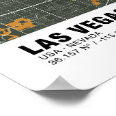 Las Vegas Kaart Poster - Nevada Groene Kaart (Hoek)