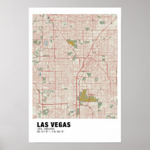 Las Vegas Kaart Poster - Nevada kaart