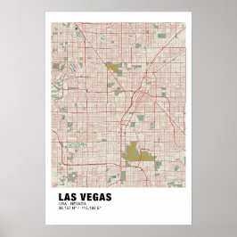 Las Vegas Kaart Poster - Nevada kaart