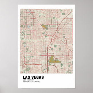 Las Vegas Kaart Poster - Nevada kaart