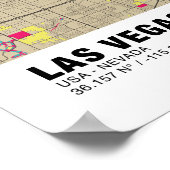 Las Vegas Kaart Poster - Nevada Kleurrijke Kaart (Hoek)