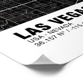 Las Vegas Kaart Poster - Nevada Zwart Kaart (Hoek)