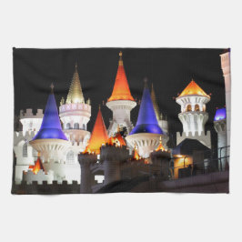 Las Vegas Kasteel Hotel Gokken Vegas Stad Kleurrij Theedoek
