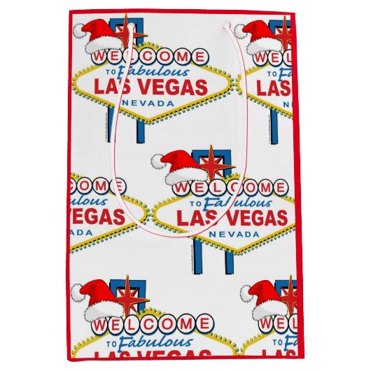Las Vegas Kerst Gift Bag Medium Cadeauzakje (Voorkant)