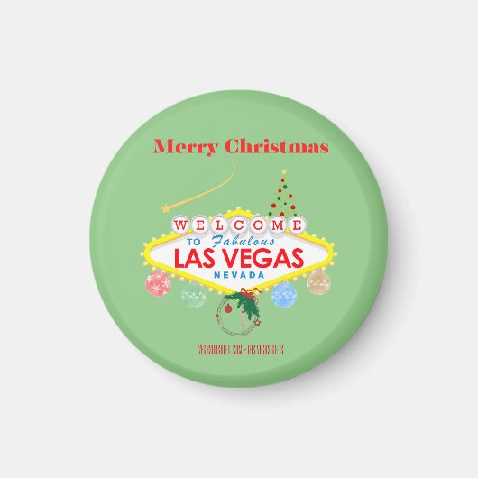 Las Vegas Kerst Mini Magneet (Voorkant)