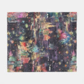 Las Vegas Kerst & Nieuwjaar in Waterverf Fleece Deken (Voorkant (Horizontaal))