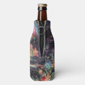 Las Vegas Kerst & Nieuwjaar in Waterverf Flesjeskoeler (Fles Achterkant)