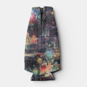 Las Vegas Kerst & Nieuwjaar in Waterverf Flesjeskoeler (Achterkant)