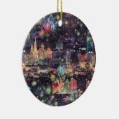 Las Vegas Kerst & Nieuwjaar in Waterverf Keramisch Ornament (Rechts)