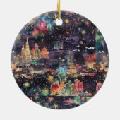 Las Vegas Kerst & Nieuwjaar in Waterverf Keramisch Ornament (Achterkant)
