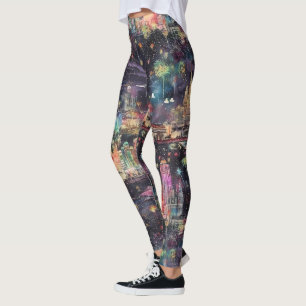 Las Vegas Kerst & Nieuwjaar in Waterverf Leggings