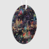 Las Vegas Kerst & Nieuwjaar in Waterverf Ornament (voorkant)