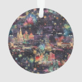 Las Vegas Kerst & Nieuwjaar in Waterverf Ornament (achterkant)