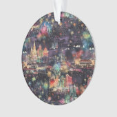 Las Vegas Kerst & Nieuwjaar in Waterverf Ornament (voorkant)