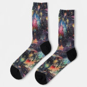 Las Vegas Kerst & Nieuwjaar in Waterverf Sokken (Links)