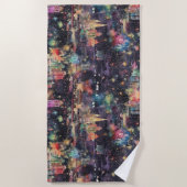 Las Vegas Kerst & Nieuwjaar in Waterverf Strandlaken (Voorkant)