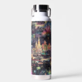 Las Vegas Kerst & Nieuwjaar in Waterverf Waterfles (Voorkant)