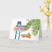 Las Vegas Kerst Palm verlaten Kaart (Gele Bloem)