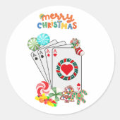 Las Vegas Kerst Poker Party Stickers (Voorkant)