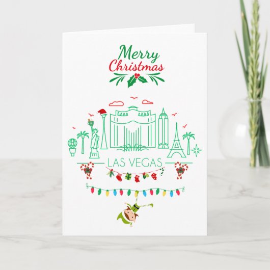 Las Vegas-kerstkaart Bedankkaart (Voorkant)