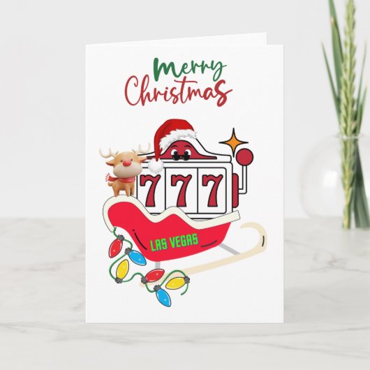 Las Vegas-kerstkaart Bedankkaart (Voorkant)