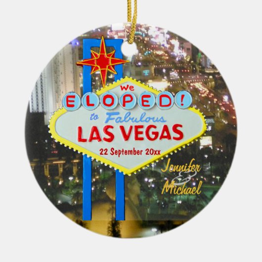 Las Vegas kerstversiering Keramisch Ornament (Voorkant)