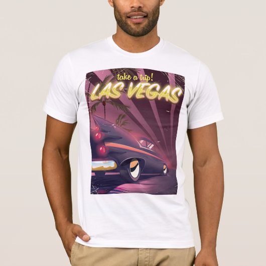 Las Vegas klassieke autoreisposter T-shirt (Voorkant)