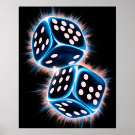 Las Vegas kleurrijke Dice Poster