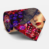 Las Vegas Lady geluk met dobbelstenen achtergrond Stropdas (Opgerold)